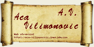 Aca Vilimonović vizit kartica